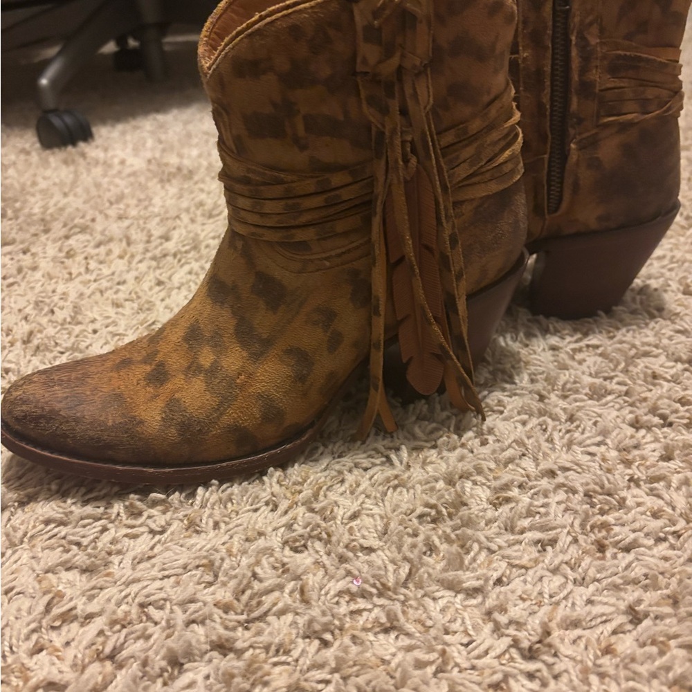 Lucchese Leopard Print Ankle Booties